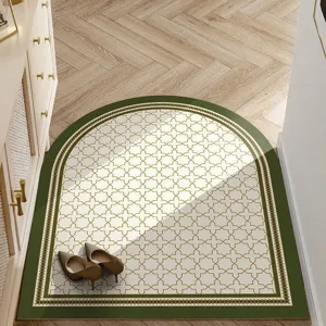 Modern Minimalist Waterproof Non Slip PVC Leather Floor Mat Geometric Entrance Hallway Doormat Easy Clean Home Decor