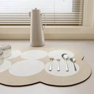 Kitchen Diatomaceous Earth Draining Mat Soft Absorbent Dish Drying Pad for Counter