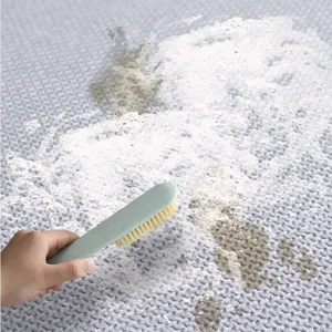 Graue gewebte Badematte rutschfeste saugfähige Fußmatte für Haushalt WC und schnelltrocknend.