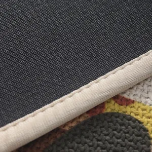 Non-slip kitchen floor mat with absorbent linen surface and durable rubber backing for home use