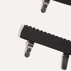 Ligas de Muslo Ajustables Sexy para Mujer Con Ribete de Encaje Clips de Calcetines Elásticos Antideslizantes Accesorio de Lencería