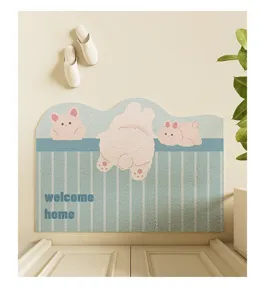 Cute cartoon animal entrance doormat non-slip dirt-resistant scraping mat for home