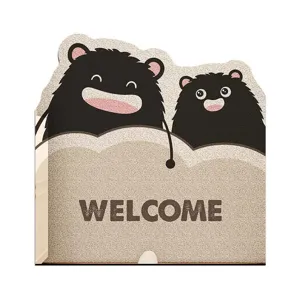 Cute cartoon monster welcome floor mat for home entryway and front door decoration.