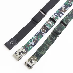 Cinturon elastico ajustable sin hebilla camuflaje correa de cintura para uso diario