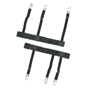 Tirantes ajustables negros para camisa con pinzas metálicas para hombres y mujeres ropa formal.