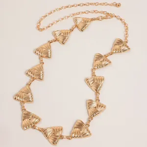 Vintage Gold Metal Chain Belt for Women Western Style Waist Jewelry Fashion Accessories