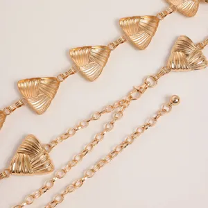 Vintage Gold Metal Waist Chain Women Western Style Body Chain Decorative Belt Jewelry Accessory