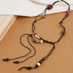 Détail de chaîne de taille perlée ethnique rétro, accessoire bohème polyvalent pour robe Hanfu.