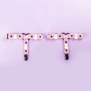 Women's Fashion PVC Garter Belt Adjustable Elastic Heart Lock Leg Ring Sexy Lingerie Accessories For Women