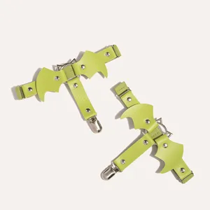 Jarretelles gothiques punk ailes de chauve-souris, accessoires de jambe élastiques.