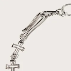 Metal cross pants chain, cool hip-hop style streetwear waist chain for women fashion.