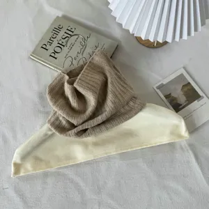 Col roulé amovible en tricot côtelé confortable d'hiver foulard chauffe-cou chaud vue de détail