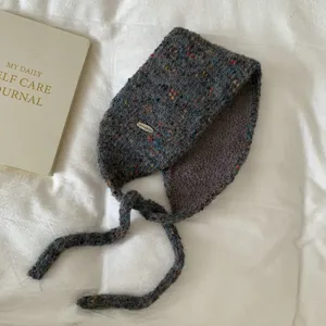 Calentador de orejas trenzado de felpa suave japonesa lindo gorro de invierno cálido