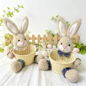 Osterhase Süßigkeiten Korb Plüsch gewebter Aufbewahrungskorb Feiertag Dekoration Detail