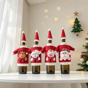 Copertura bottiglia di vino di Natale maglione carino cartone animato decorazione