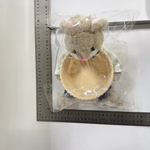 Osterhase Plueschfigur mit Korb festliche Kaninchen Puppe Heimdeko Aufbewahrungskorb
