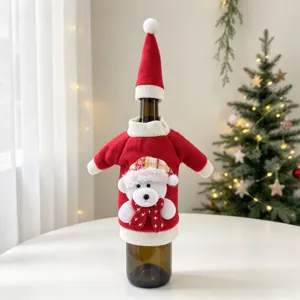 Copertura per bottiglia di vino di Natale maglione con orsetto per decorazione feste