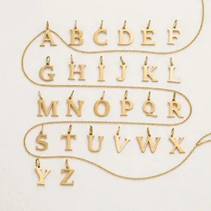 Acero inoxidable 26 letras inglesas colgantes oro DIY joyería collar pulsera accesorios
