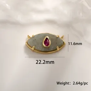 Pendentif labradorite œil maléfique géométrique goutte DIY accessoires bijoux plaqué or