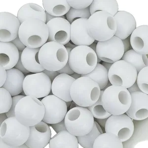 Perline acriliche bianche con foro grande sfuse per la creazione di gioielli fai da te e accessori.