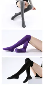 Chaussettes de yoga chaudes cuissardes avec points antidérapants chaussettes de danse tricotées