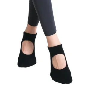 Chaussettes de yoga antidérapantes dos ouvert pour femme, chaussettes de pilates respirantes.