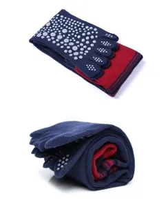 Over-the-knee yoga toe socks with non-slip grip dots, warm knitted athletic socks for dance.