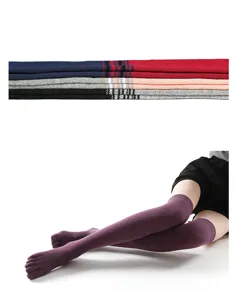 Calze invernali sopra il ginocchio a cinque dita yoga sport calze calde da donna