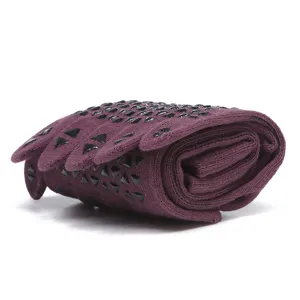 Women's non-slip five-toe yoga socks, breathable cotton mid-tube grip socks for fitness.
