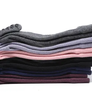 Women non-slip yoga socks grip cotton mid tube anti skid exercise pilates fitness pack