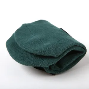 Women knitted yoga socks anti slip professional sports dance socks dark green folded style