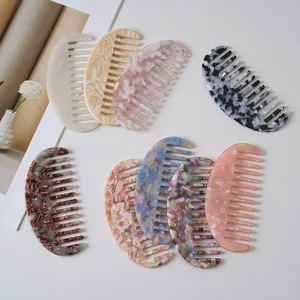Cellulose Acetate Hair Comb Anti-Static Marble Pattern Fashion Hair Styling Tool For Daily Use