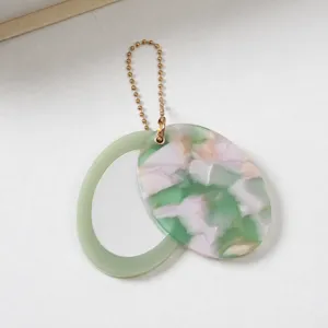 Ovale Spiegel Schlüsselanhänger Anhänger, stilvolle Acryl Tasche Zubehör für Schlüssel.