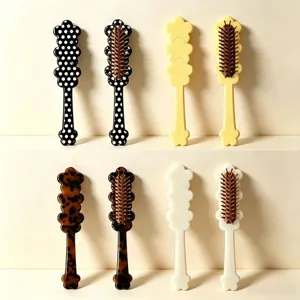 Girlish style air cushion massage hairbrush with cute wave shape, polka dot and tortoiseshell.