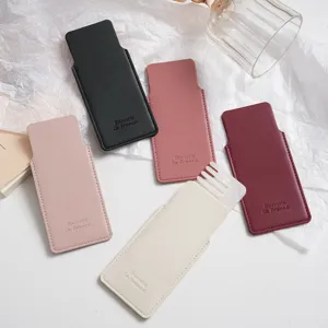 Étui de protection pour peigne en cuir PU élégant organisateur de pochette de maquillage