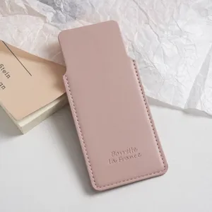Étui de protection pour peigne en cuir PU portable rose anti-rayures élégant