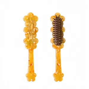 Tortoise shell acetate hair brush with cute flower shape design, air cushion massage teeth.