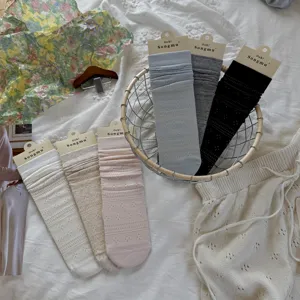 2026 sommer damen dunne netz hohl dot mittelsocken baumwolle koreanischer stil trend