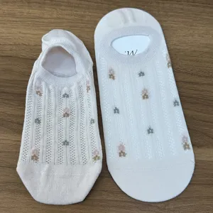 Korean style floral mesh shallow mouth boat socks breathable cotton socks for women summer