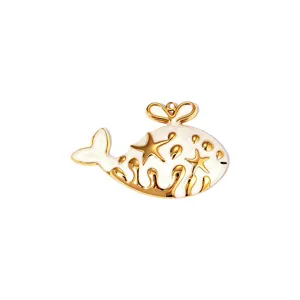 Ocean stijl walvis vorm verguld roestvrij staal emaille hanger DIY sieraden accessoire hoofdweergave