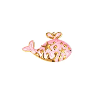 Ocean stijl roze druppel olie roestvrij staal 18k goud walvis hanger sieraden accessoires
