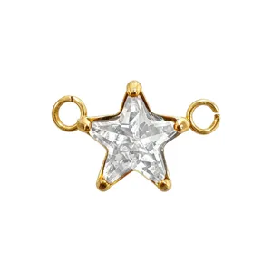 Connettore pendente zircone stella dorata accessorio per gioielli fai da te cristalli.