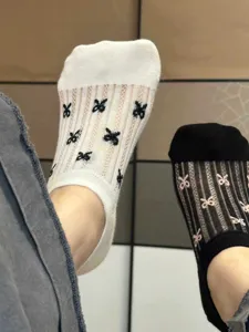 Damen Sommer dünne Netz Füßlinge atmungsaktive unsichtbare Schleife Socken Freizeit