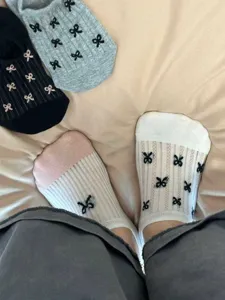 Sommer Damen Boot Socken Netz atmungsaktiv dünn Schleife Design rutschfest unsichtbar fein