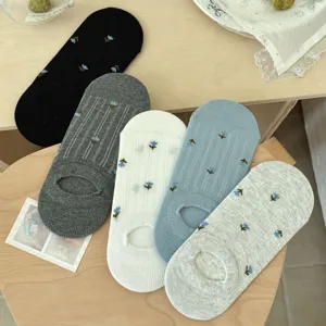 Korean style floral shallow boat socks summer thin anti-slip breathable invisible women socks