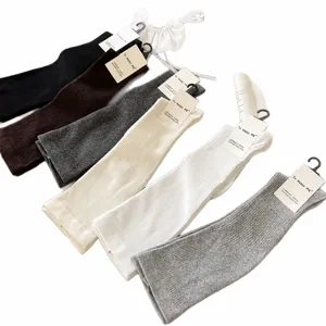 Automne hiver chaussettes sans coutures femmes couleur de base pression genou longues chaussettes