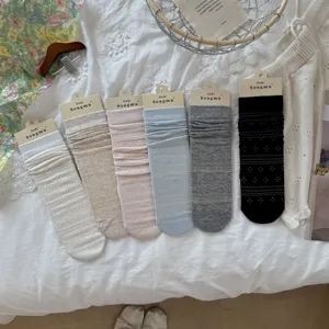 Frühling Sommer Damen dünne Mesh hohle Polka Dot Baumwolle Socken im süßen Stil neu.