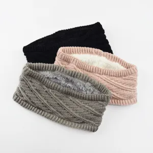 Fascia per capelli in maglia spessa, morbido scaldaorecchie invernale caldo donna.