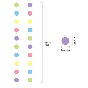 Colorful paper circle garland party decoration, total length about 200cm with 5cm diameter.