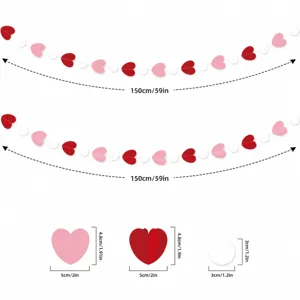 Valentine's day heart garland 150cm hanging paper decoration party backdrop supplies 30 pieces